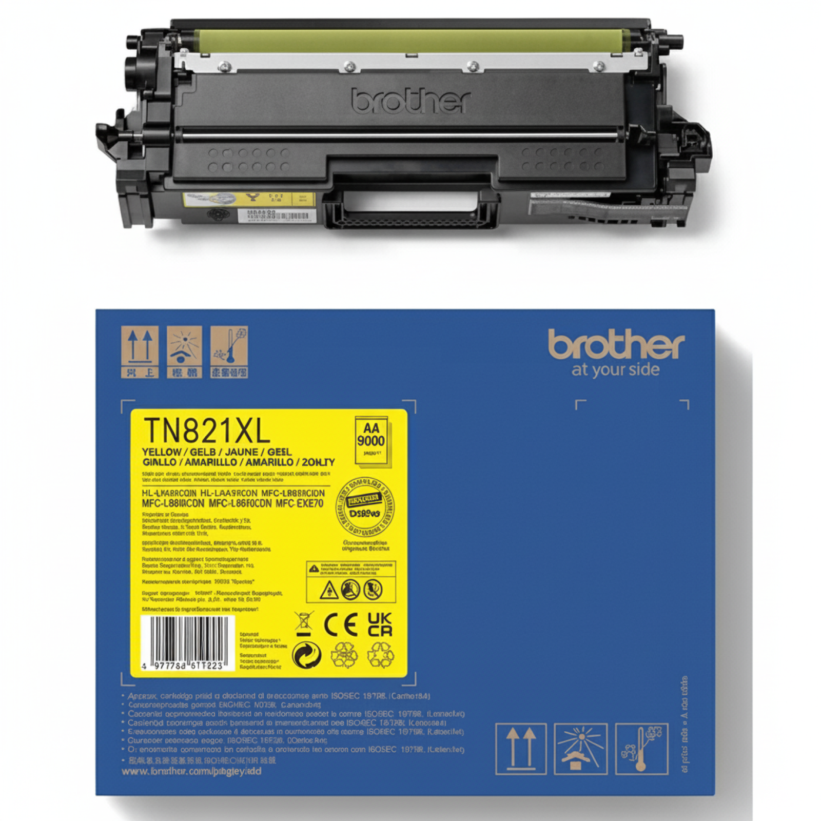 Toner Oryginalny Brother TN-821XLY (TN821XLY) (Żółty)