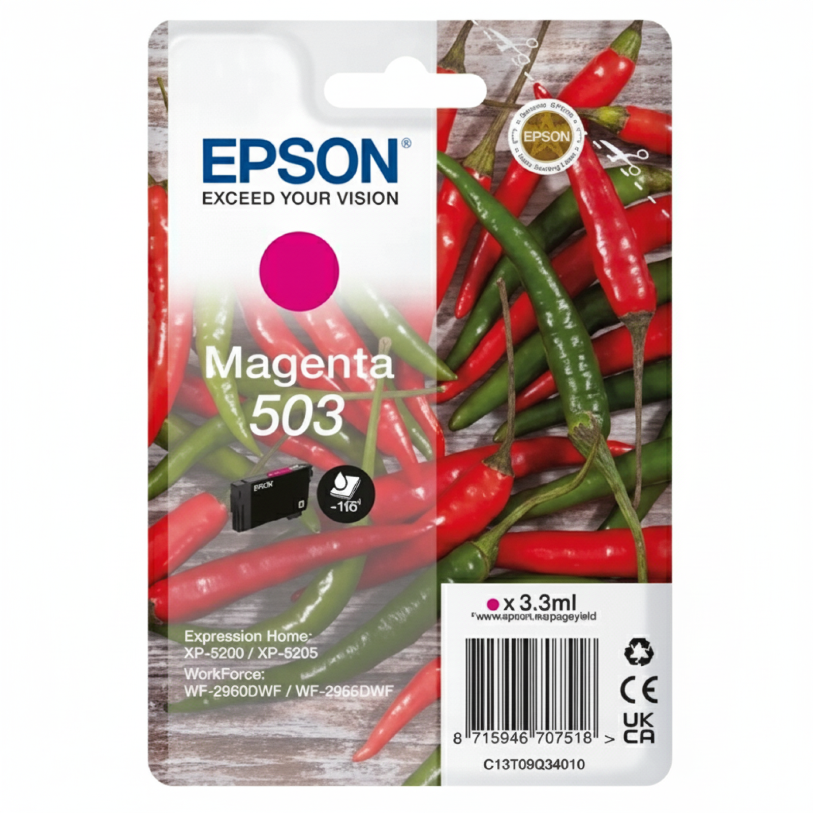 Tusz Oryginalny Epson 503 (C13T09Q34010) (Purpurowy)