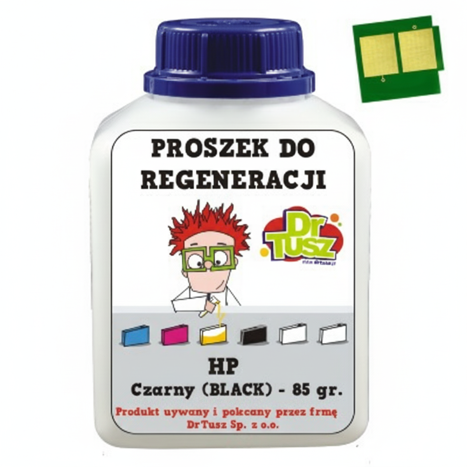 Proszek + Chip do regeneracji wkładu HP 124A (Q6000A) (Czarny)