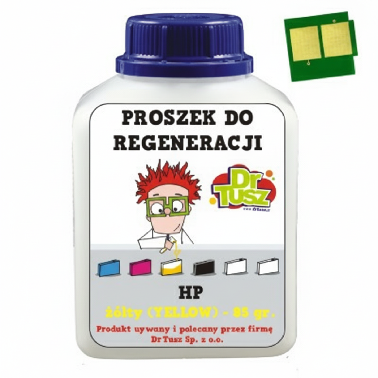 Proszek + Chip do regeneracji wkładu HP 124A (Q6002A) (Żółty)