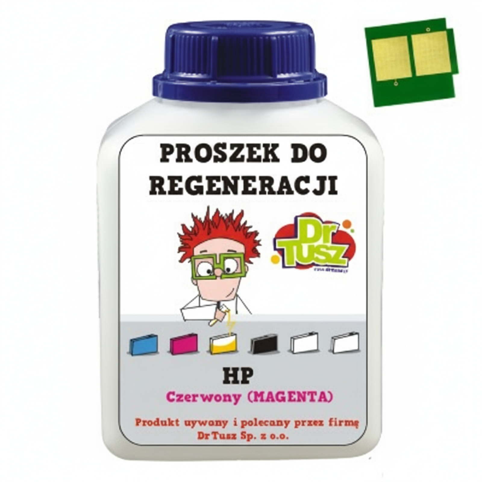 Proszek + Chip do regeneracji wkładu HP 125A (CB543A) (Purpurowy)