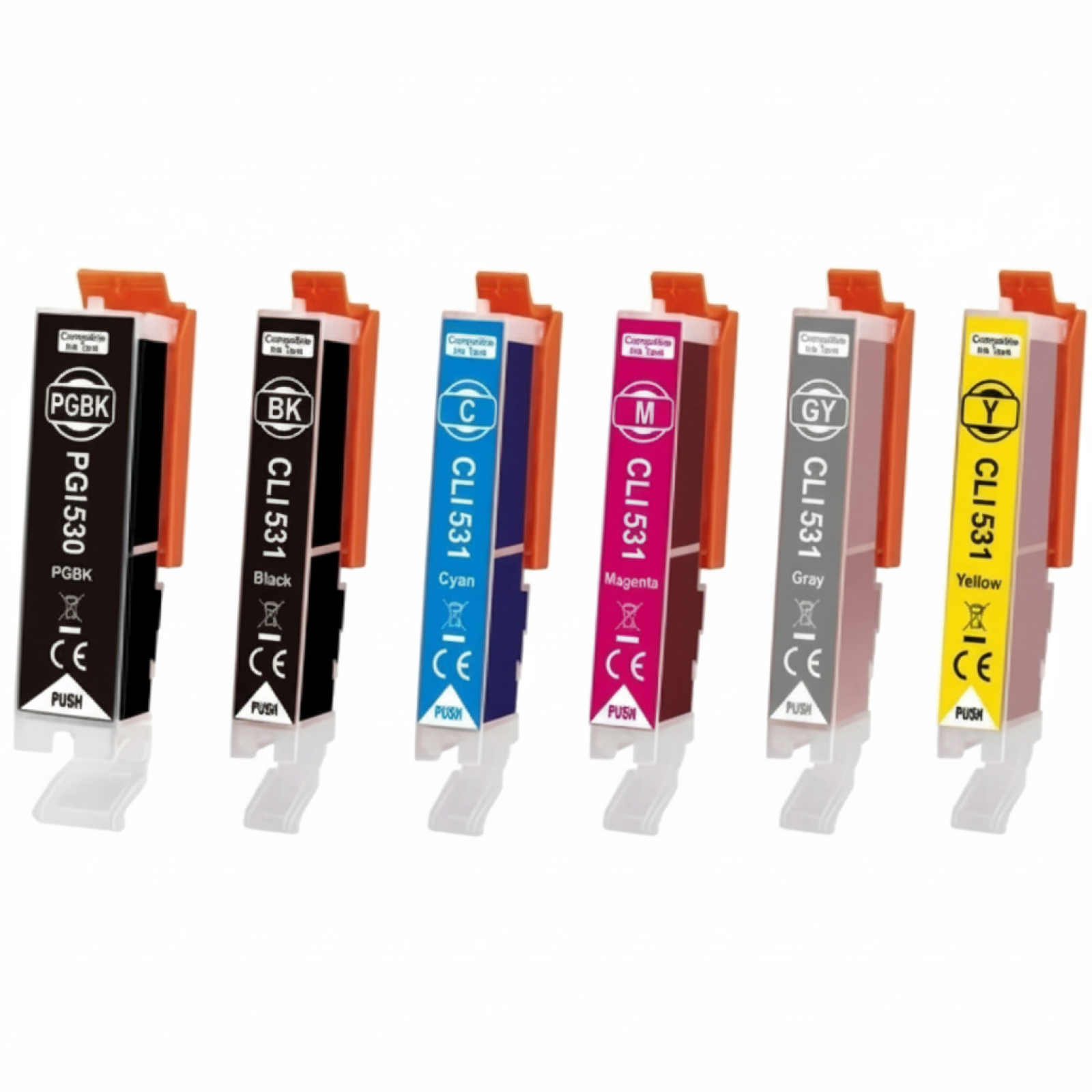 Tusze Zamienniki PGI-530 CLI-531 CMYK do Canon (DT-AC-530 K) (komplet)