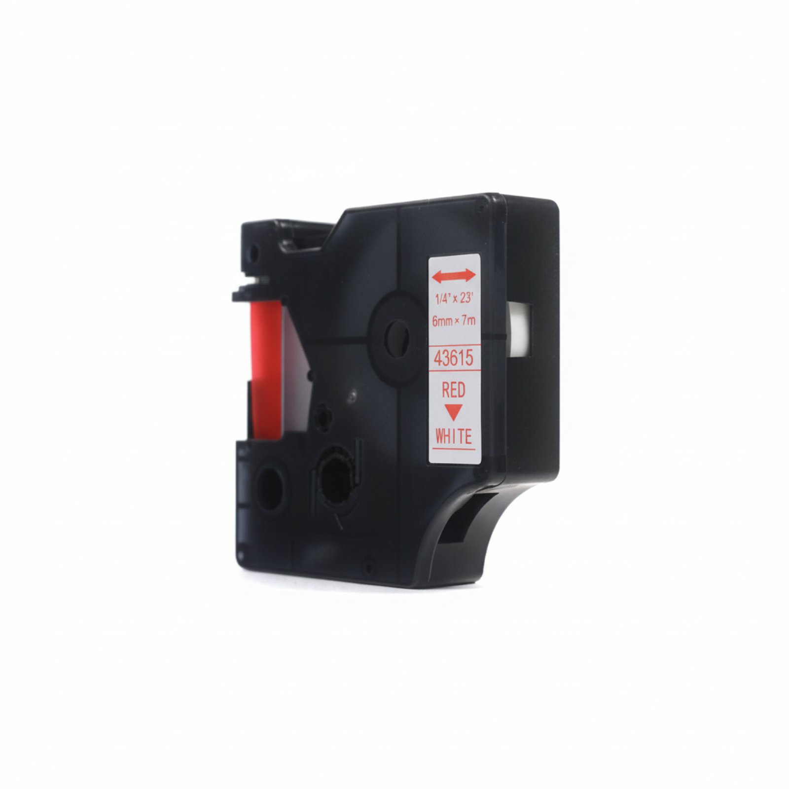Taśma Zamiennik D1-43615 do DYMO (D1-43615) (Biały) (6 mm, 7 m, Biała, Czerwony)