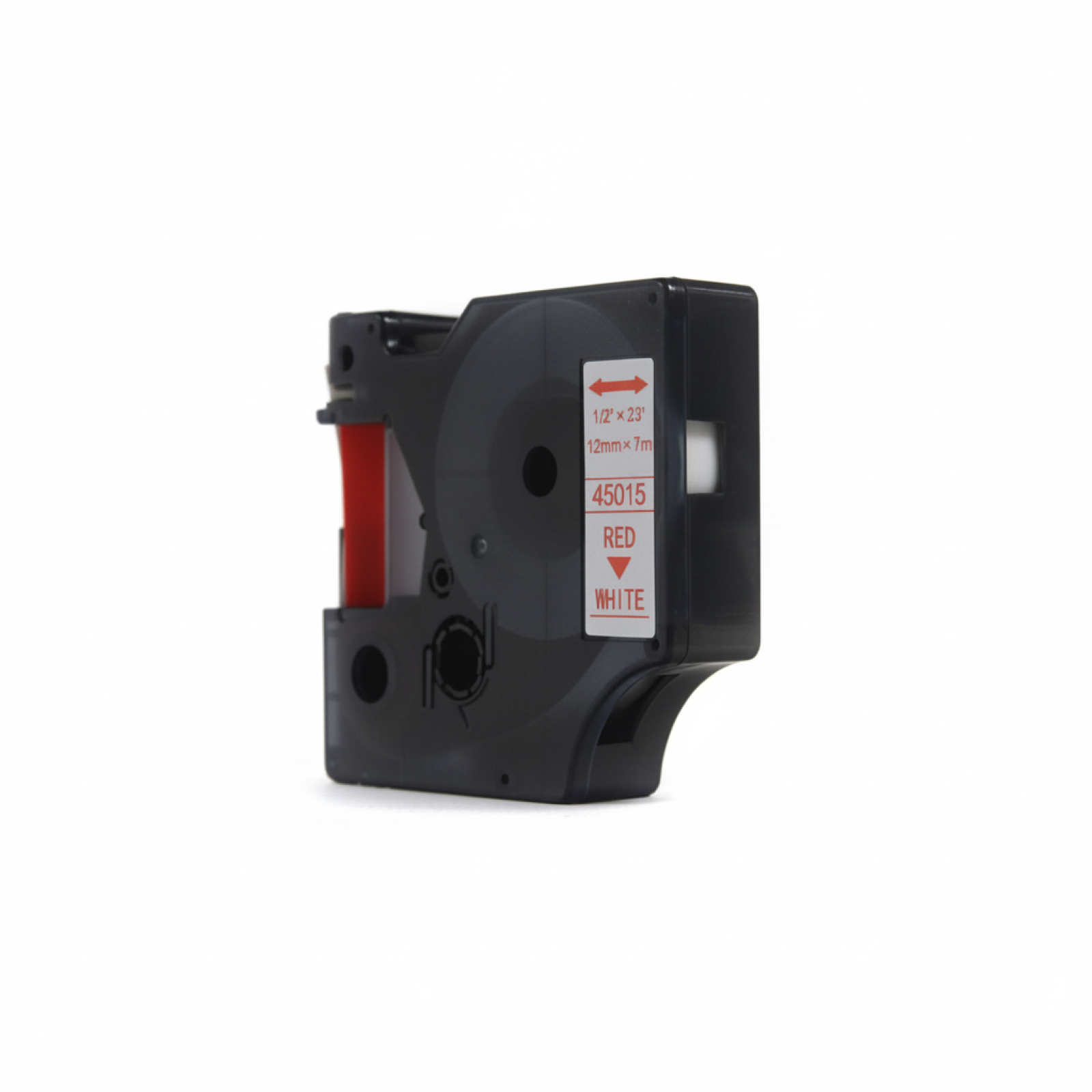 Taśma Zamiennik D1-45015 do DYMO (D1-45015) (Biały) (12 mm, 7 m, Biała, Czerwony)