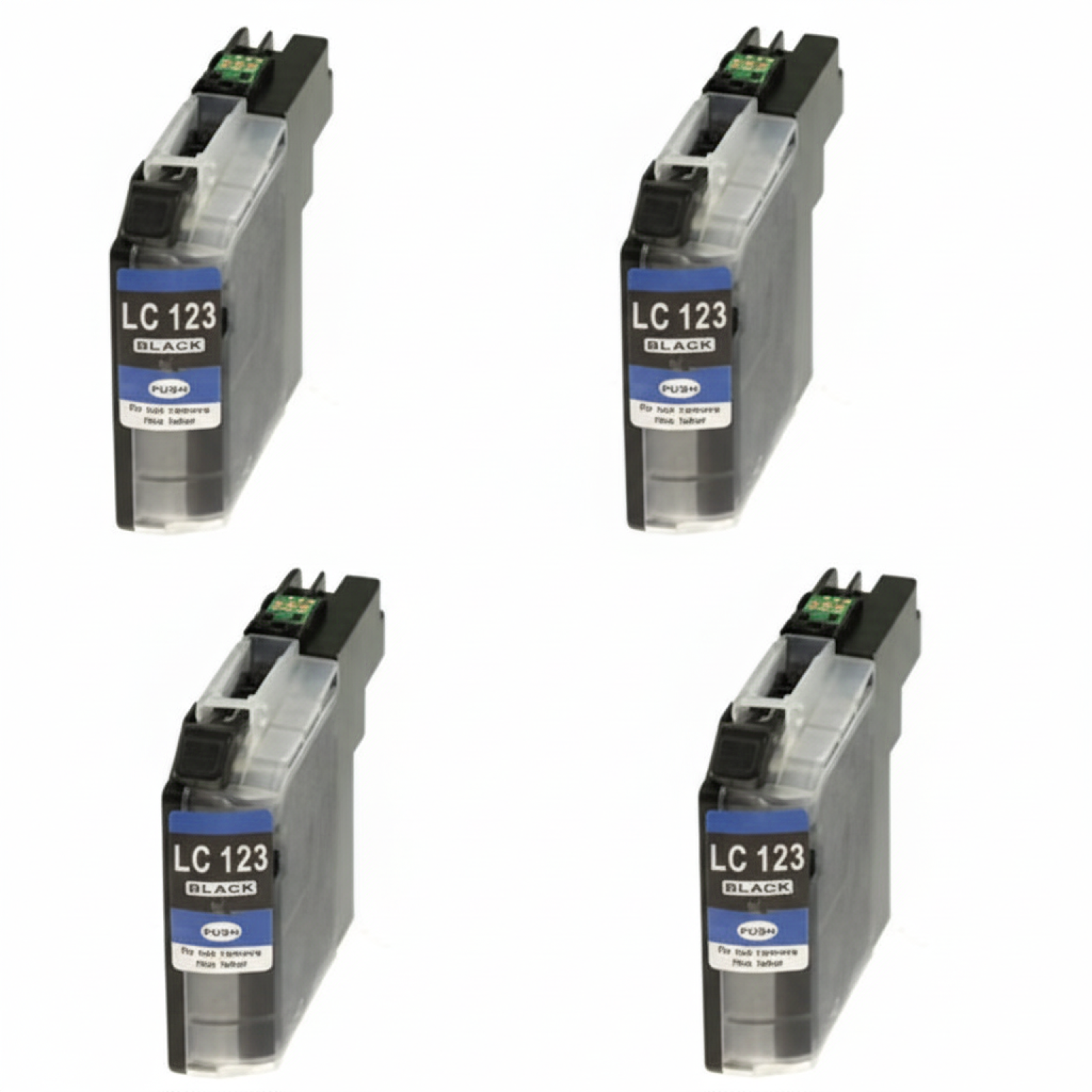 Tusze Zamienniki LC-123 BK do Brother (DT-AB-123BK F) (Czarne) (czteropak)