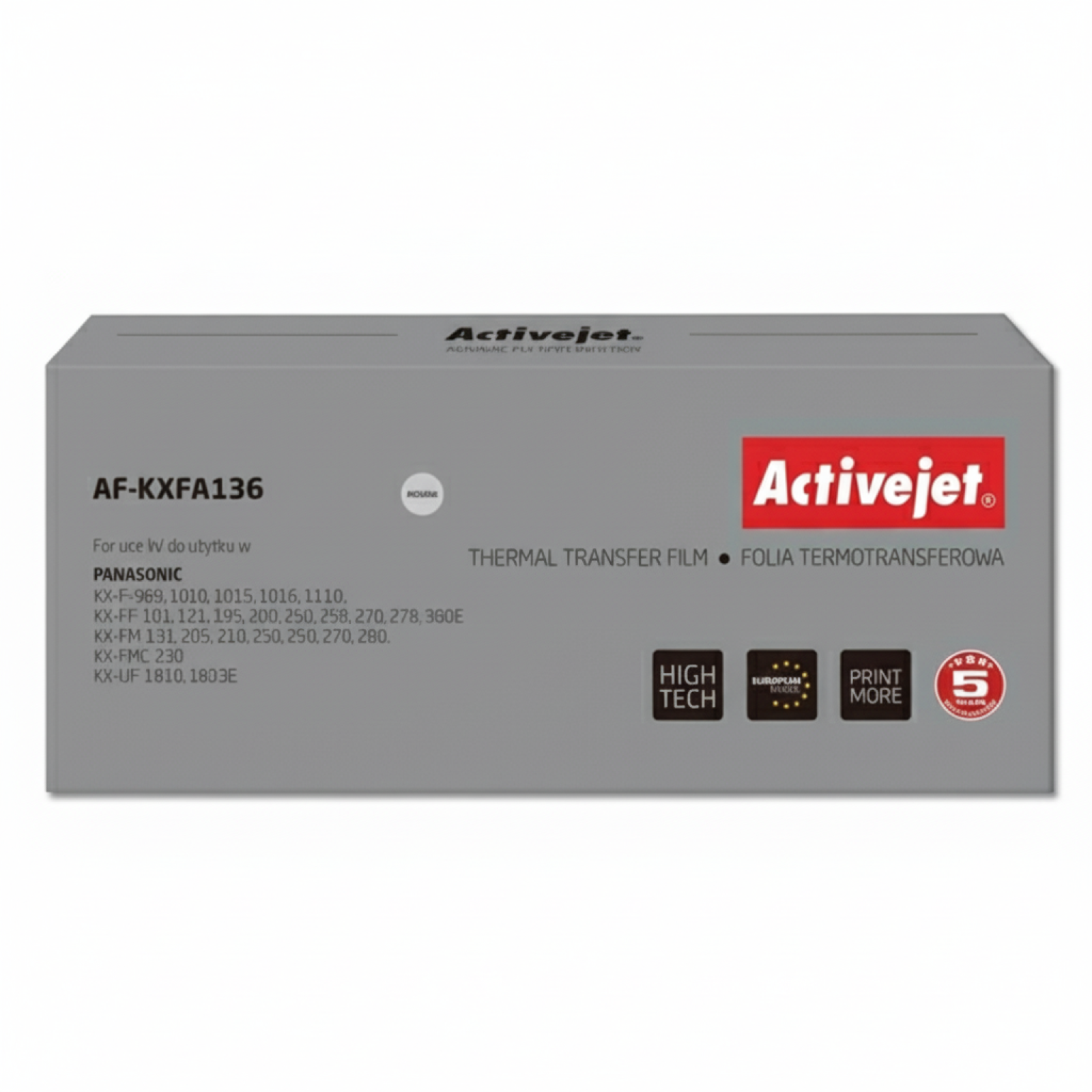 Folia Zamiennik KX-FA136 do Panasonic (KX-FA136) (Czarny) (ActiveJet)