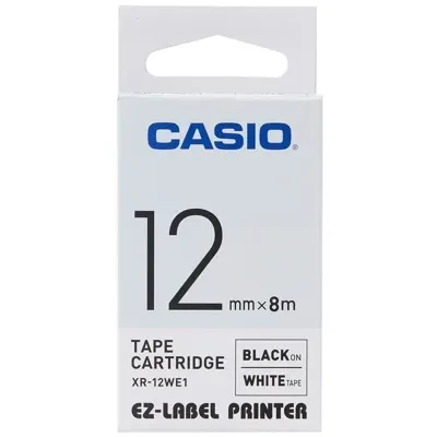 Taśma Barwiąca Oryginalna Casio XR-12WE1 (XR12WE1) (Biały) (12 mm, 8 m)