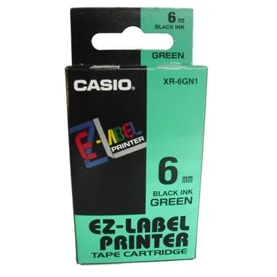 Taśma Barwiąca Oryginalna Casio XR-6GN1 (XR6GN1) (Zielony) (6 mm, 8 m)