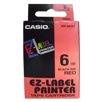 Taśma Barwiąca Oryginalna Casio XR-6RD1 (XR6RD1) (Czerwony) (6 mm, 8 m)