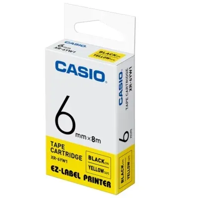 Taśma Barwiąca Oryginalna Casio XR-6YW1 (XR6YW1) (Żółty) (6 mm, 8 m)