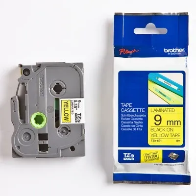 Taśma Oryginalna Brother TZe-621 (TZe621) (Żółty) (9 mm, 9 m)